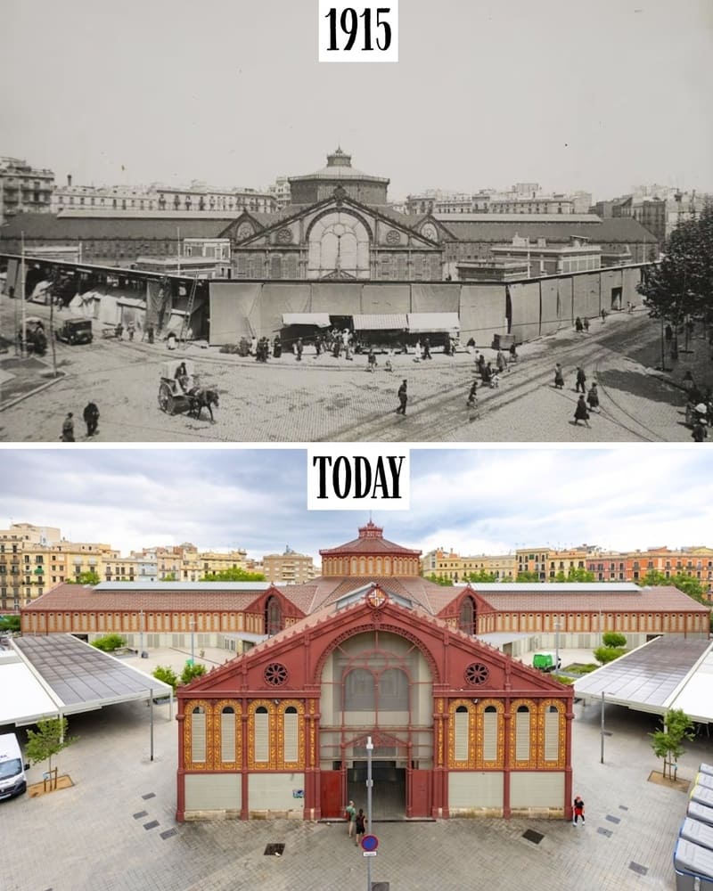Mercat de Sant Antoni in 1915 and today