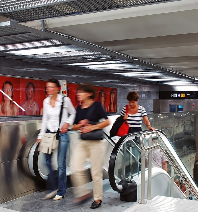 Barcelona metro escalator