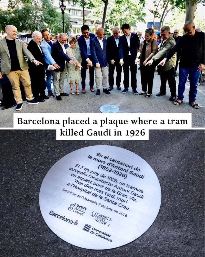 Gaudi plaque tram accident