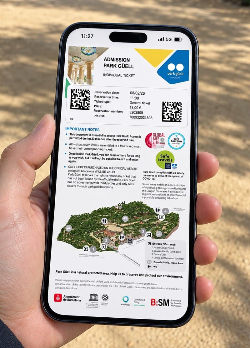 Park guell ticket