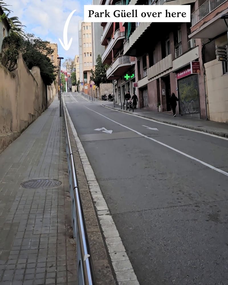 Park guell way up from lesseps 
