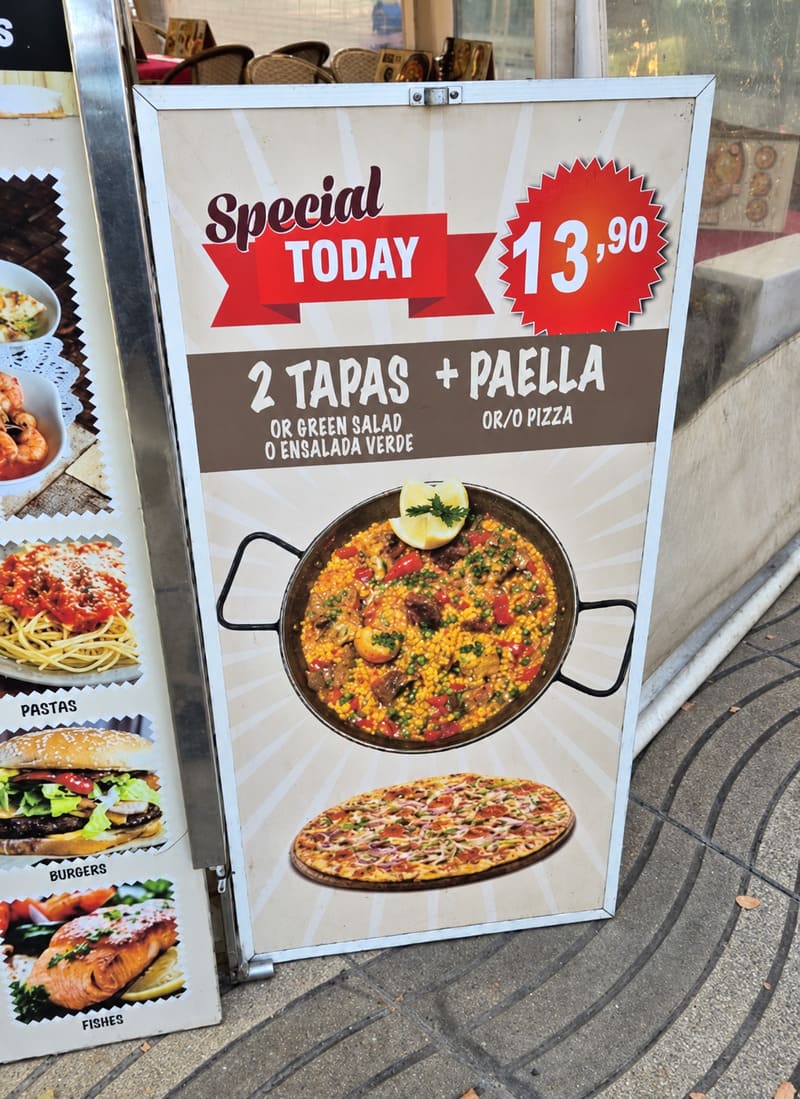 Restaurant menu photo