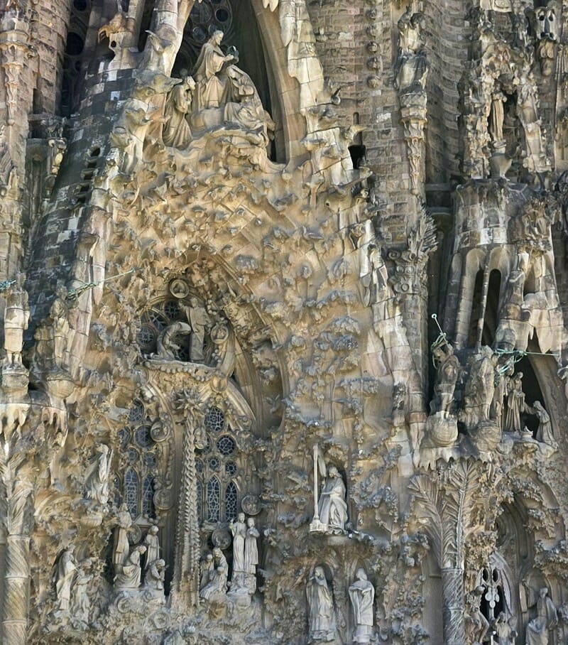 Sagrada familia nativity facade detail